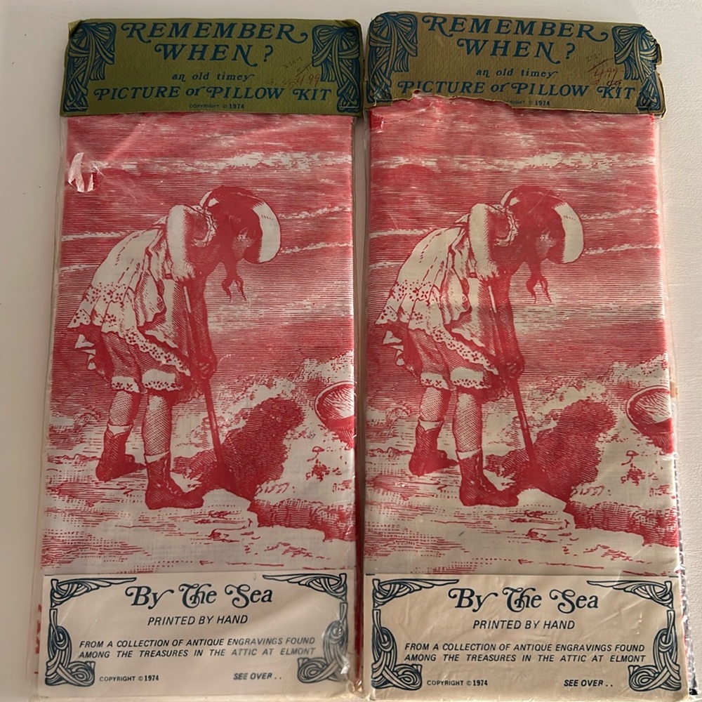 Vintage • 70s Remember When? An Old Timey Picture Or Pillow Kit 14x14 By The Sea